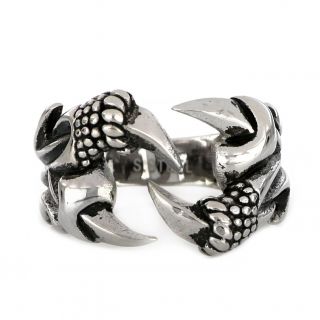 Stainless steel ring, eagle claws - 