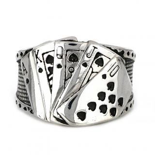 Stainless steel ring. ROYAL FLUSH! - 