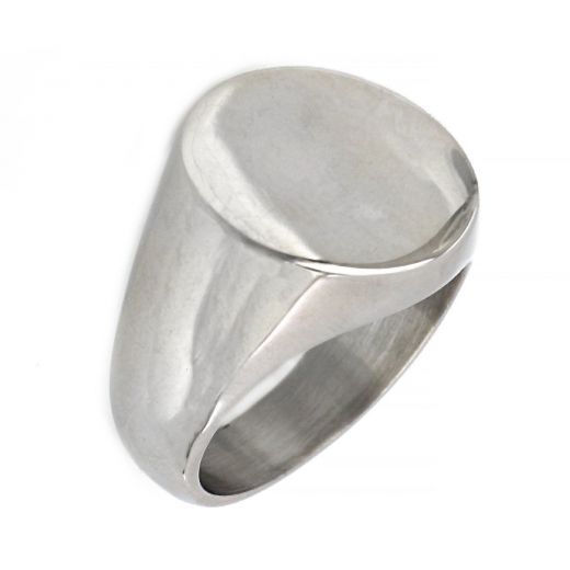 Stainless steel ring simple round glossy