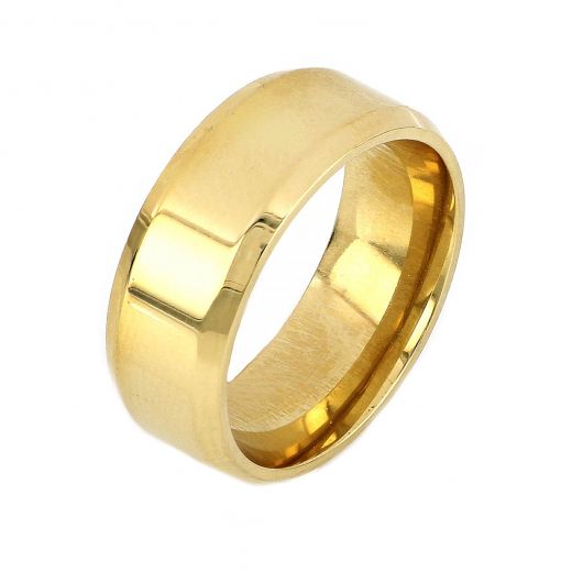 Men's stainless steel gold plated wedding ring 8mm DA22156-02