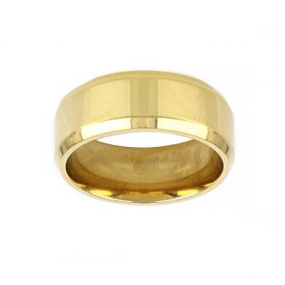 Men's stainless steel gold plated wedding ring 8mm DA22156-02 - 