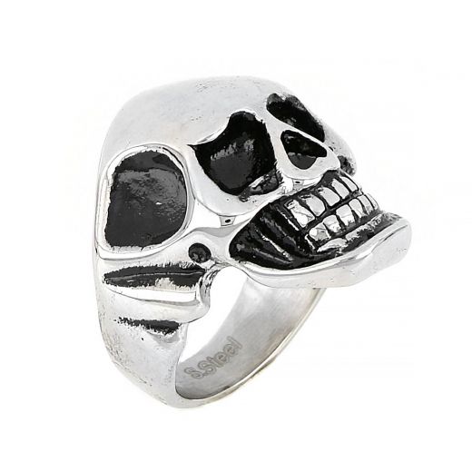 Men's stainless steel skull ring DA22170