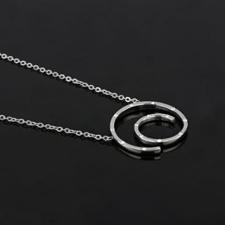 Necklace made of stainless steel in spiral shape with crystals. - 