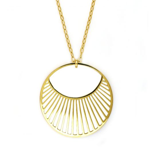 Necklace made of gold plated stainless steel with rays.