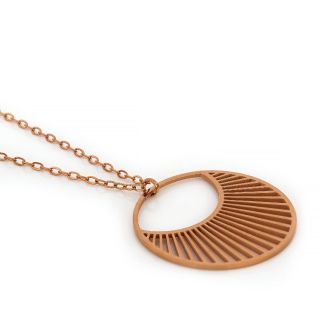 Necklace made of rose gold stainless steel with rays. - 