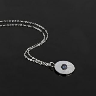 Necklace made of stainless steel with blue eye. - 