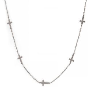 Necklace made of stainless steel with small crosses.