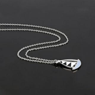 Necklace made of stainless steel with boat design with enamel. - 