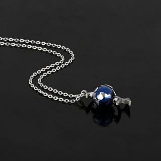 Necklace made of stainless steel in globe shape. - 
