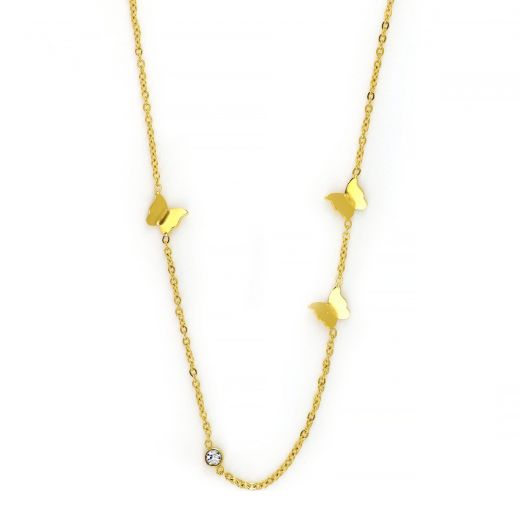 Necklace made of gold plated stainless steel with small butterflies.