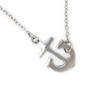 Necklace made of stainless steel with two anchors design. - 