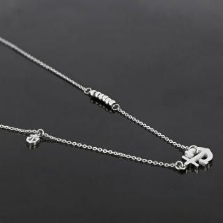 Necklace made of stainless steel with two anchors design. - 