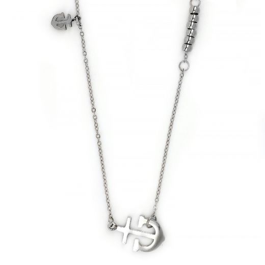 Necklace made of stainless steel with two anchors design.