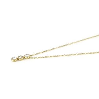 Necklace made of gold plated stainless steel with three crystals - 