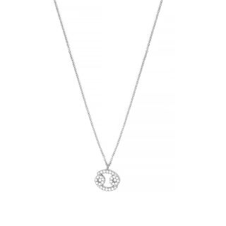 Necklace made of stainless steel with white cubic zirconia and Cancer star sign