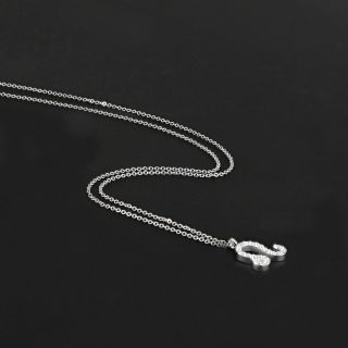 Necklace made of stainless steel with white cubic zirconia and Leo star sign - 