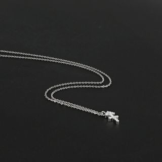 Necklace made of stainless steel with white cubic zirconia and Sagittarius star sign - 