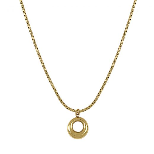 Stainless steel gold plated circle necklace