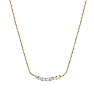Necklace made of stainless steel gold plated with white zirconia Necklace made of stainless steel gold plated with white zirconia