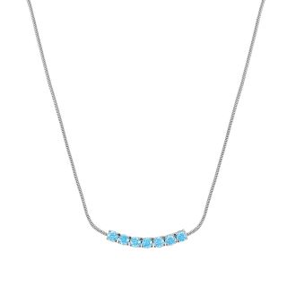 Necklace made of stainless steel gold plated with light blue zirconia Necklace made of stainless steel gold plated with light blue zirconia