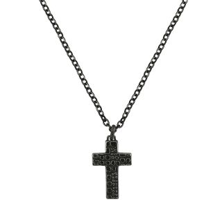 Cross made of stainless steel black with chain