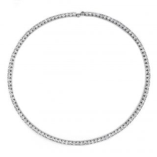 Κολιέ λαιμαριά από ανοξείδωτο ατσάλι ριβιέρα με λευκά ζιργκόν