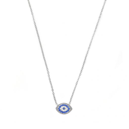 Necklace made of stainless steel with evil eye