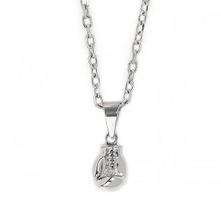 Pendant made of stainless steel with box glove chain. Pendant made of stainless steel with box glove chain.