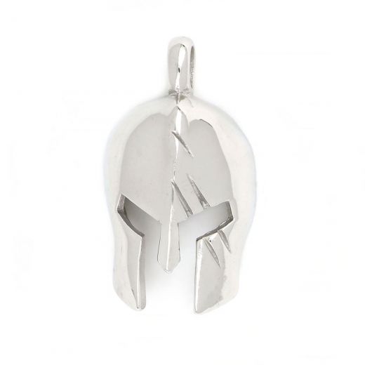 Helmet pendant made of stainless steel in silver color.
