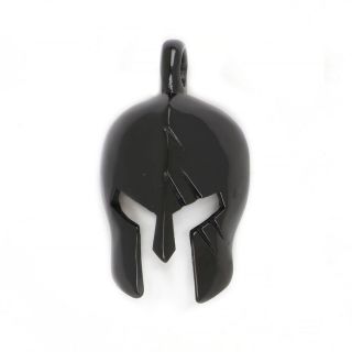 Helmet pendant made of stainless steel in black color. Helmet pendant made of stainless steel in black color.