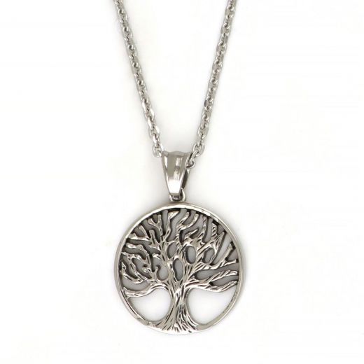 Pendant made of stainless steel with tree of life chain.