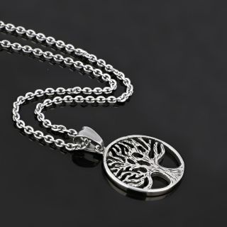 Pendant made of stainless steel with tree of life chain. - 