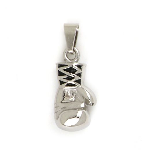 Boxing glove pendant made of stainless steel.