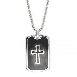 Men's stainless steel black pendant with cross Men's stainless steel black pendant with cross