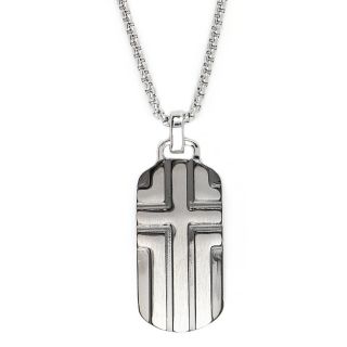 Men's stainless steel pendant with embossed cross Men's stainless steel pendant with embossed cross