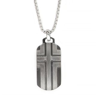 Men's stainless steel pendant with embossed cross Men's stainless steel pendant with embossed cross