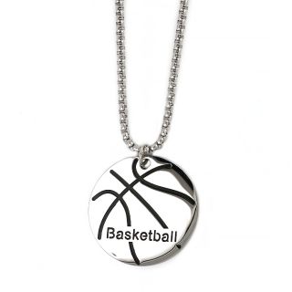 Men's stainless steel pendant with basket ball and chain Men's stainless steel pendant with basket ball and chain