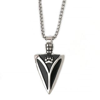 Men's stainless steel pendant with Gungnir Viking spear and chain
