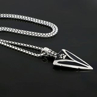 Men's stainless steel pendant with Gungnir Viking spear and chain - 