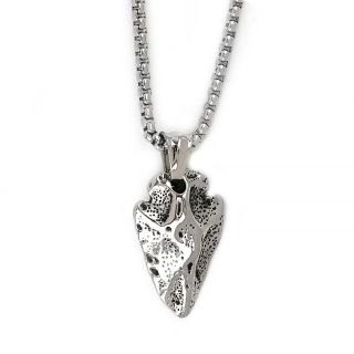 Men's stainless steel pendant with Valknut Viking spear and chain