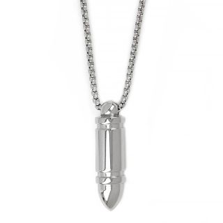 Men's stainless steel pendant with bullet and chain