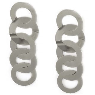 Earrings made of stainless steel with five hoops. Earrings made of stainless steel with five hoops.