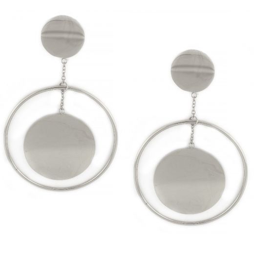 Big round earrings made of stainless.