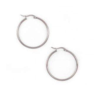 Hoop earrings made of stainless steel with thickness 2 mm and diameter 30 mm