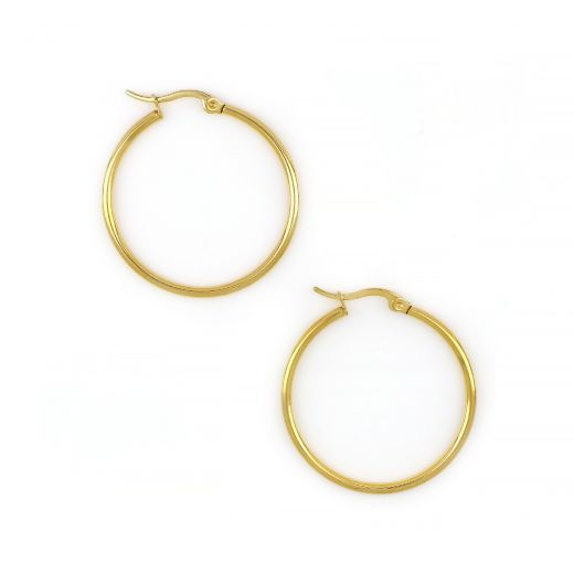 Hoop earrings made of stainless steel gold plated with thickness 2 mm and diameter 30 mm