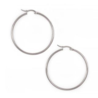Hoop earrings made of stainless steel with thickness 2 mm and diameter 40 mm