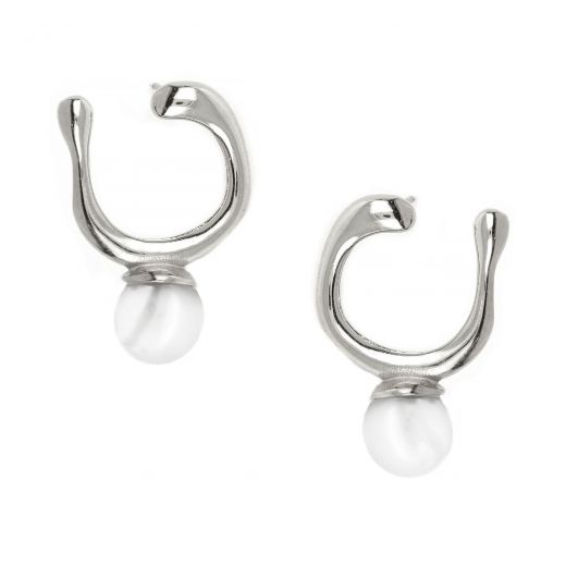 Stainless steel earrings with pearl