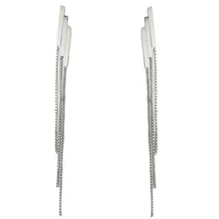 Stainless steel earrings with three chains and parallel elements Stainless steel earrings with three chains and parallel elements