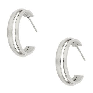 Stainless steel earrings with double hoop design Stainless steel earrings with double hoop design