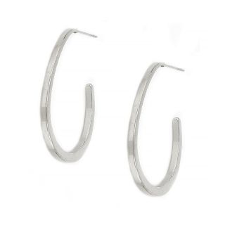 Stainless steel long earrings with oval design Stainless steel long earrings with oval design